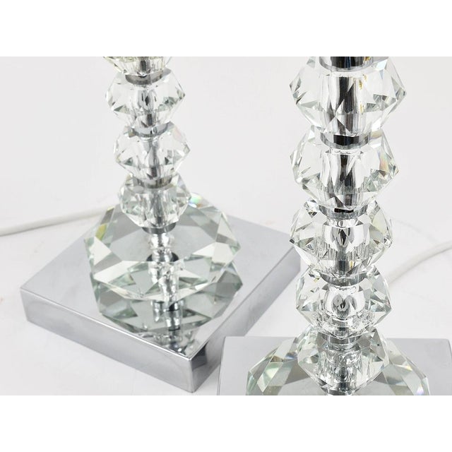 1970s Table Lamp with Huge Faceted Diamond Crystals from Bakalowits & Söhne, Austria, 1970s For Sale - Image 5 of 14