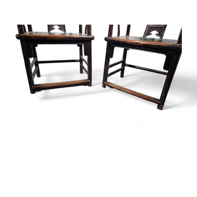 Set of 19th Century Qing Dynasty Chinese Armchairs, 1860 For Sale - Image 11 of 16