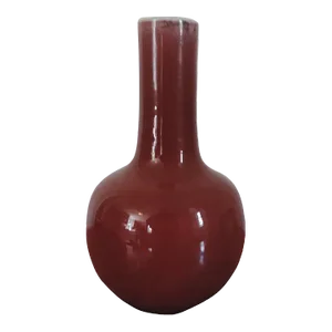Early 19th Century Chinese Monochrome Porcelain Sang de Boeuf Oxblood Bottle Shaped Vase