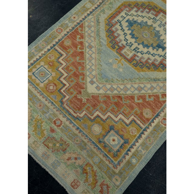 Turkish Turkish Oushak Rug 2'11" x 7'7" #18004 For Sale - Image 3 of 8