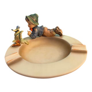 M J Hummel Boy With Bird Ashtray #166 For Sale
