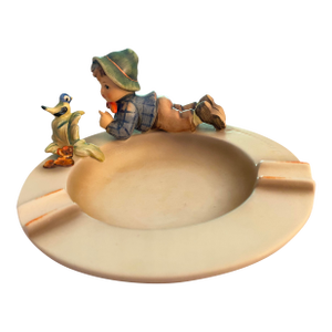 M J Hummel Boy With Bird Ashtray #166