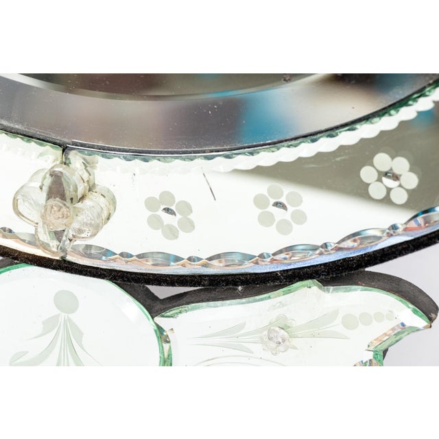 Glass Early 20th Century Venetian Style Circular Wall Mirror For Sale - Image 7 of 10