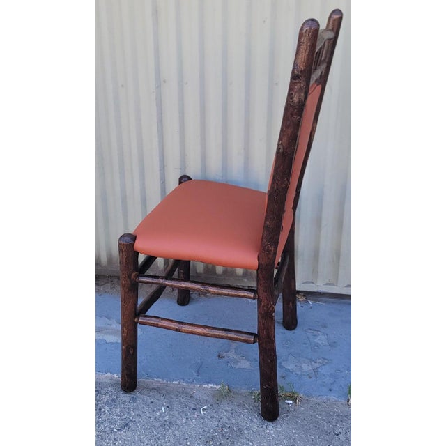 Wood 1930s Old Hickory Dinning Chairs Set of Six Leather Seats Chairs For Sale - Image 7 of 10