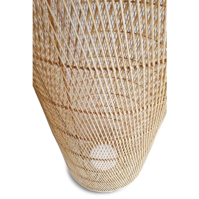 Raw Wicker Cylinder Pendant Light XL For Sale - Image 4 of 8