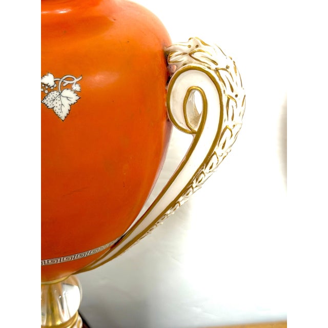 Late 18th Century Pair English Neoclassical Orange Ground Ashworth Ironstone Urns, as Lamps For Sale - Image 11 of 15