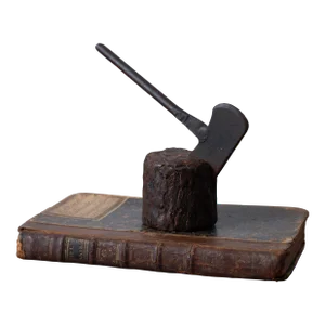 Axe in Stump Cast Iron Paperweight