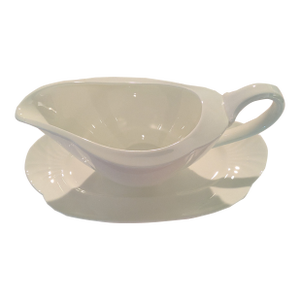 1980s Villeroy & Boch "Arco Weiss" Gravy Sauce Boat and Underplate