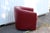 Burgundy Leather Swivel Club Chair, 1980s For Sale - Image 11 of 18