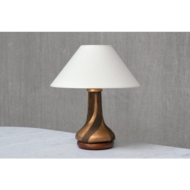Bronze Table Lamp with Beaded Texture by Giovanni Ottaviani, Italy, 1960s For Sale - Image 11 of 11