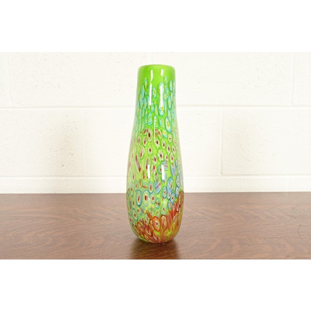 Ann Primrose Cristalleria d'Arte Italian Millefiori Murano Glass Vase For Sale - Image 9 of 13