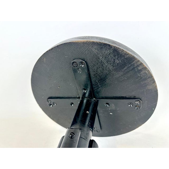 Black Vintage Industrial Swivel Stool, 1950s For Sale - Image 8 of 13