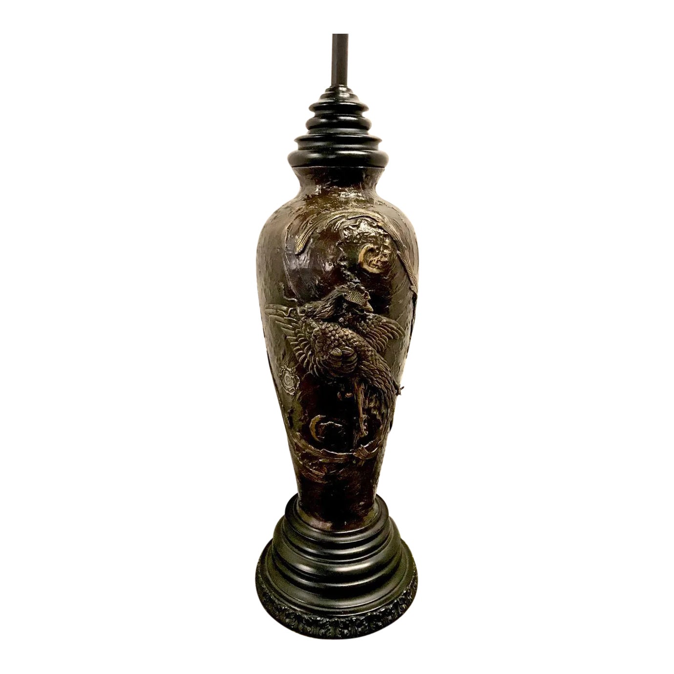 19th Century Japanese Bronze Lamp Chairish