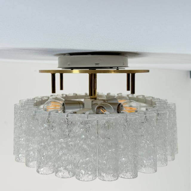 Metal Murano Glass Ceiling Light from Doria Leuchten, 1960s For Sale - Image 7 of 9