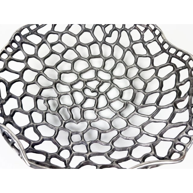 l'Objet Large Cast Metal Sculptural Centerpiece Bowl For Sale - Image 4 of 13