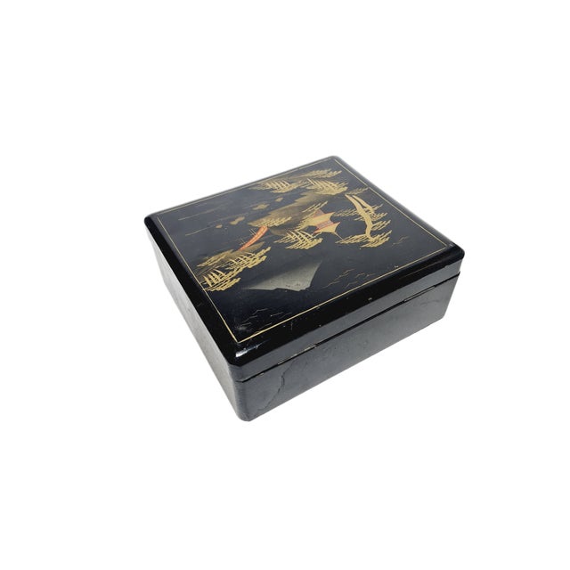 Japanese Lacquerware Box, 1950s For Sale - Image 4 of 4