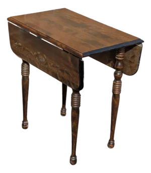 Vintage Federal Style Hand-Painted Pine Drop-Leaf Side Table, Circa 1925