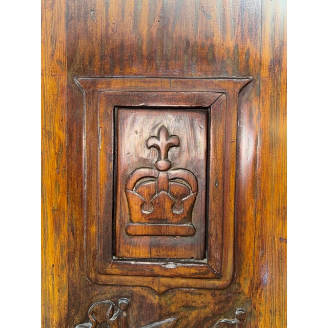 Incredible Rare 1920’s Hand-Carved Spanish Galleon Front Door With Speakeasy For Sale - Image 4 of 12