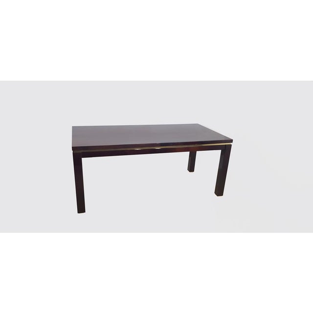 Italian Goatskin Tobacco Dining Table attributed to Aldo Tura, 1970s For Sale - Image 4 of 8