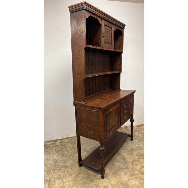 Antique Welsh Oak Dresser Hutch For Sale - Image 4 of 9