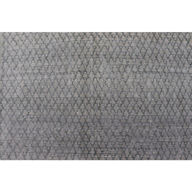 Textile Distressed Persian Antique Tabriz Carpet With Muted Floral Design in Light Gray For Sale - Image 7 of 11