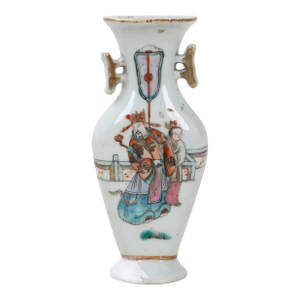 Late 19th Century Vintage Flat Backed Porcelain Vase for Wall Bracket