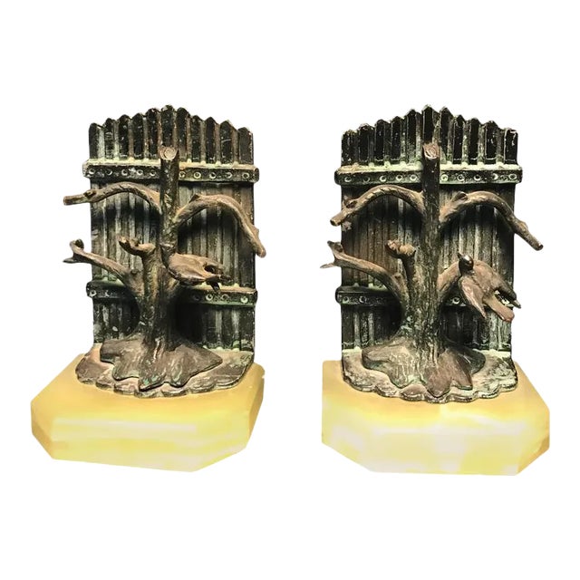 Giacometti Style Bronzed Iron Bookends - A Pair For Sale