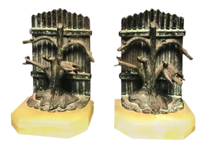 Giacometti Style Bronzed Iron Bookends - A Pair