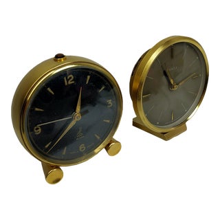 1950’s Century French and Germany Alarm Clocks - Set of 2 For Sale