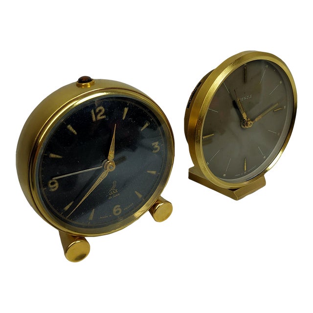 1950’s Century French and Germany Alarm Clocks - Set of 2 For Sale