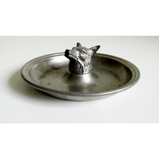 Metal Fox Head Vide Poche Catchall in Pewter For Sale - Image 7 of 11