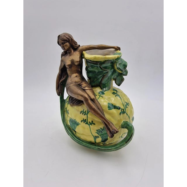 Metal Art Nouveau Figurative Vase, 1940s For Sale - Image 7 of 13
