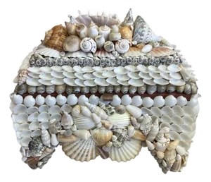 Footed Natural and White Mixed Shell Box