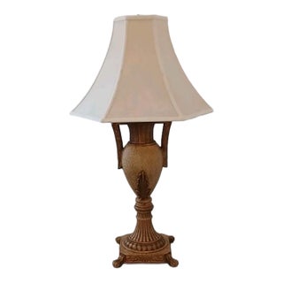 Vintage Neoclassical Ornate Urn Table Lamp Grecian Baroque Regency W Shade For Sale