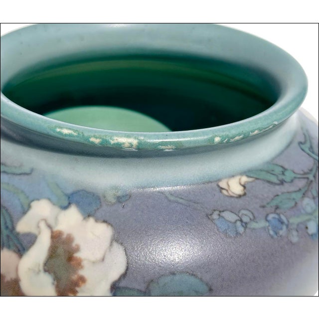 Rookwood Frederick Rothenbusch Art Pottery Floral Vellum Vase-Factory 2nd For Sale In New York - Image 6 of 9