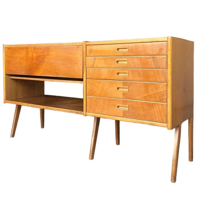 1970s Vintage Mid Century Modern Teak Wood Credenza or Buffet Made in Sweden For Sale In Dallas - Image 6 of 8