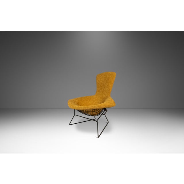 Textile Set of Two (2) Authentic Bird Lounge Chairs W/ Matching Ottomans in Bouclé by Harry Bertoia for Knoll, Usa, C. 1960's For Sale - Image 7 of 18