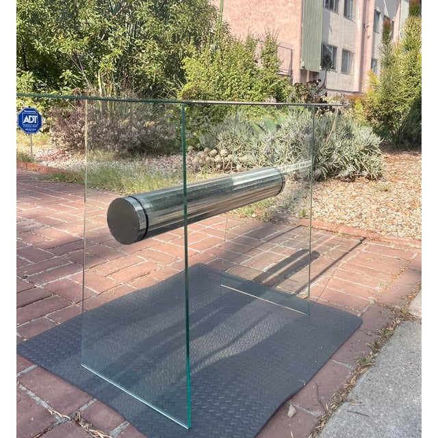 Pace Collection Postmodern Pace Collection Chrome/Glass Console Table For Sale - Image 4 of 8