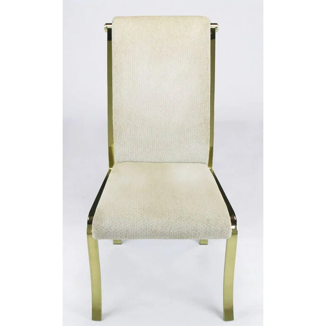 1980s Set of Six Art Deco Revival Brass Dining Chairs by Design Institute of America For Sale - Image 5 of 10