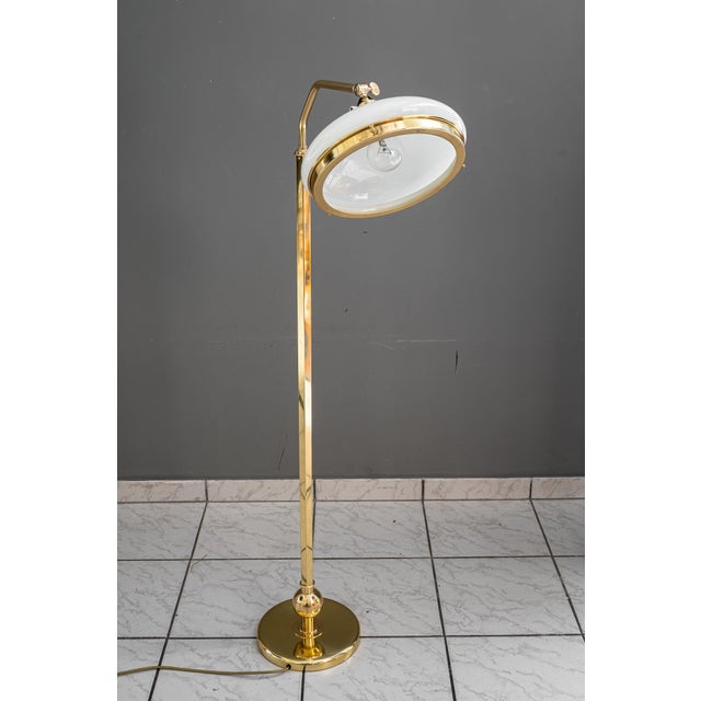Height-Adjustable Swivel Floor Lamp with Opal Glass Shade, Vienna, Austria, 1920s For Sale - Image 14 of 18