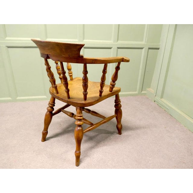 Antique Beech and Elm Desk Chair, 1800s For Sale - Image 8 of 9
