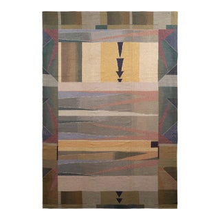 Vintage Van Campen Style Needlepoint in Polychromatic Patterns by Rug & Kilim For Sale