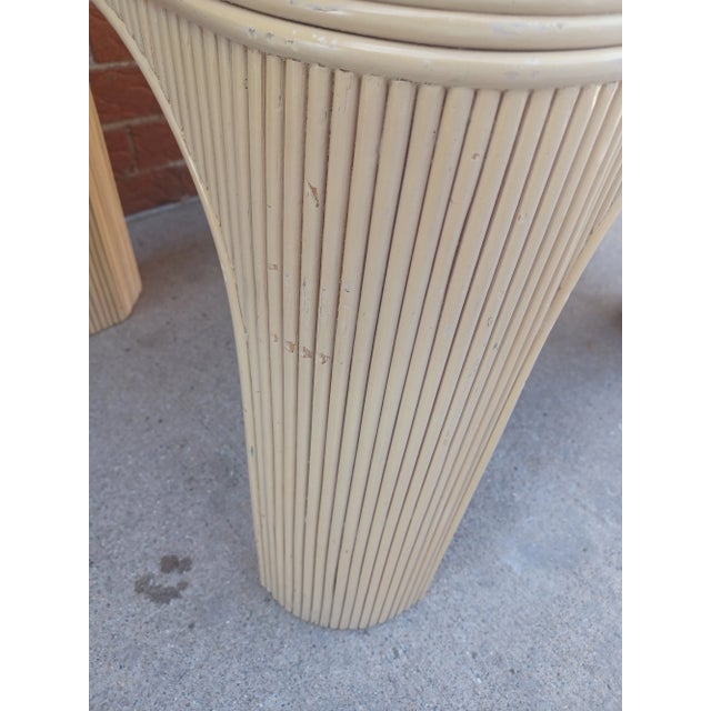 Postmodern Vintage 1980s Lacquered Pencil Reed Side Table For Sale - Image 3 of 13