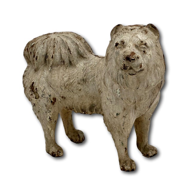 Figurative Very Rare & Hard 2 Find Model Antique American Cast Iron Standing Chow Chow Dog Doorstop - Circa 1920s For Sale - Image 3 of 18