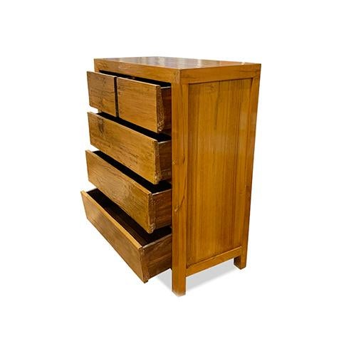 1980s Natural Wood 5d Dresser For Sale - Image 4 of 6