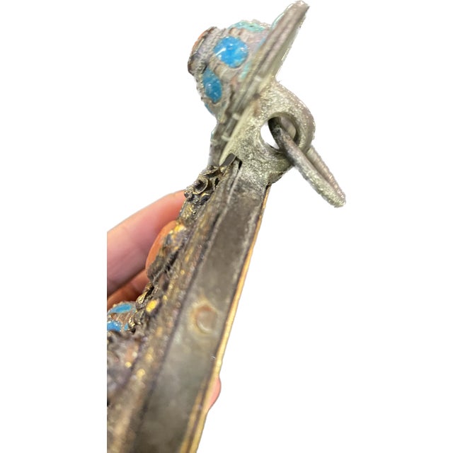 Tested and holds for .925 sterling silver. Very ornate and heavily detailed and adorned with hints of gold gilding...