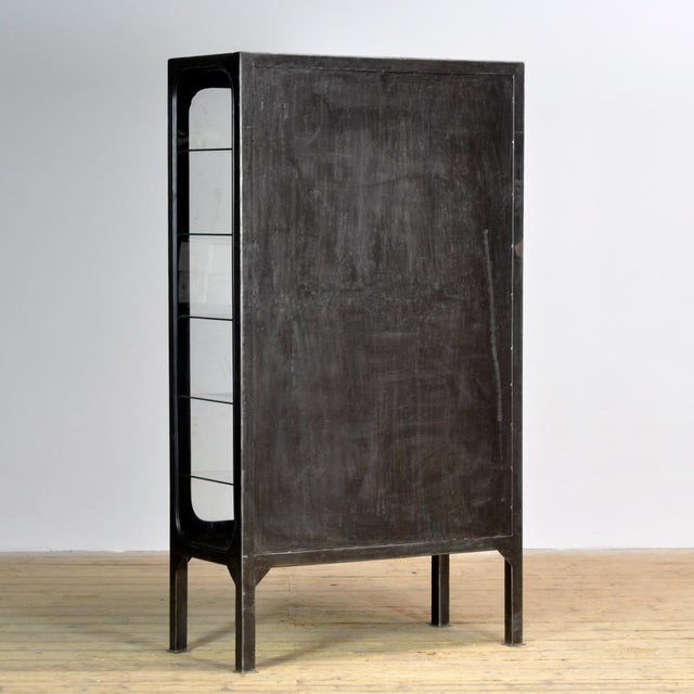 Black Vintage Glass Medical Cabinet, 1970s For Sale - Image 8 of 9