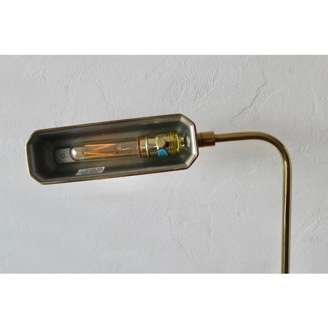 1970s Frederick Cooper Style Brass Pharmacy Library Reading Floor Lamp For Sale - Image 13 of 18