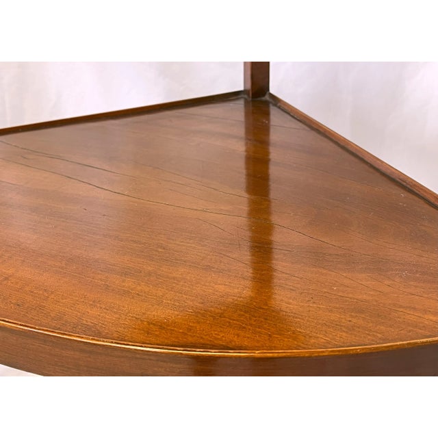 Brown Mid Century Modern Cherry 4-Tier Corner Shelf For Sale - Image 8 of 12
