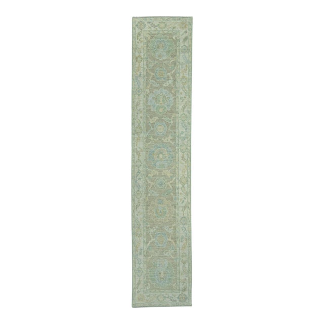Turkish Oushak Rug 2'2" x 10'3" #19275 For Sale